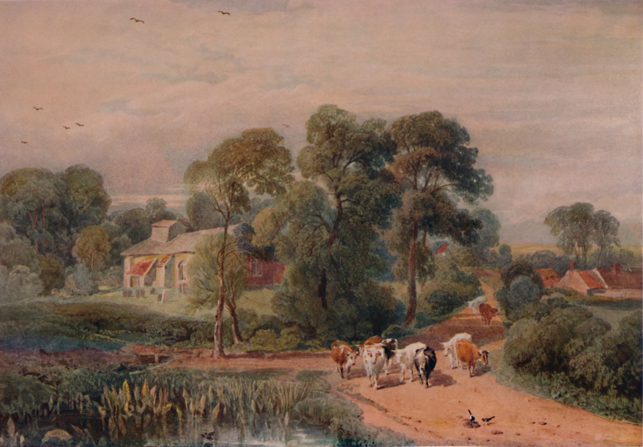 Vejscene med kvæg, 1800-tallet, 1935 af Peter de Wint