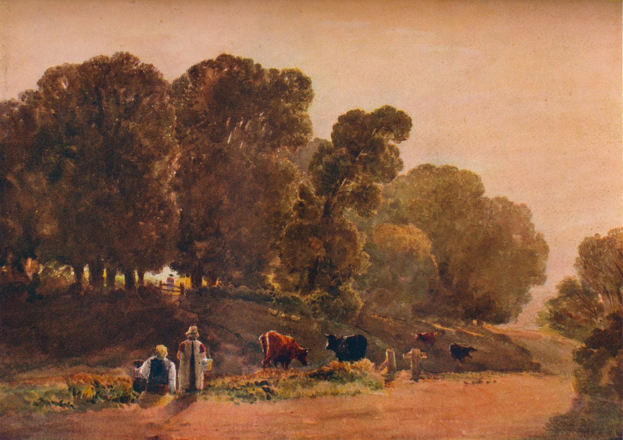 Vej gennem en park, c1800-tallet af Peter de Wint