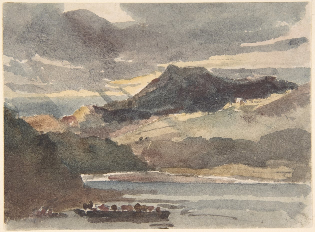 Studie til »The Ferry« – Snowdon set fra Lyyn Padran, Nordwales af Peter de Wint