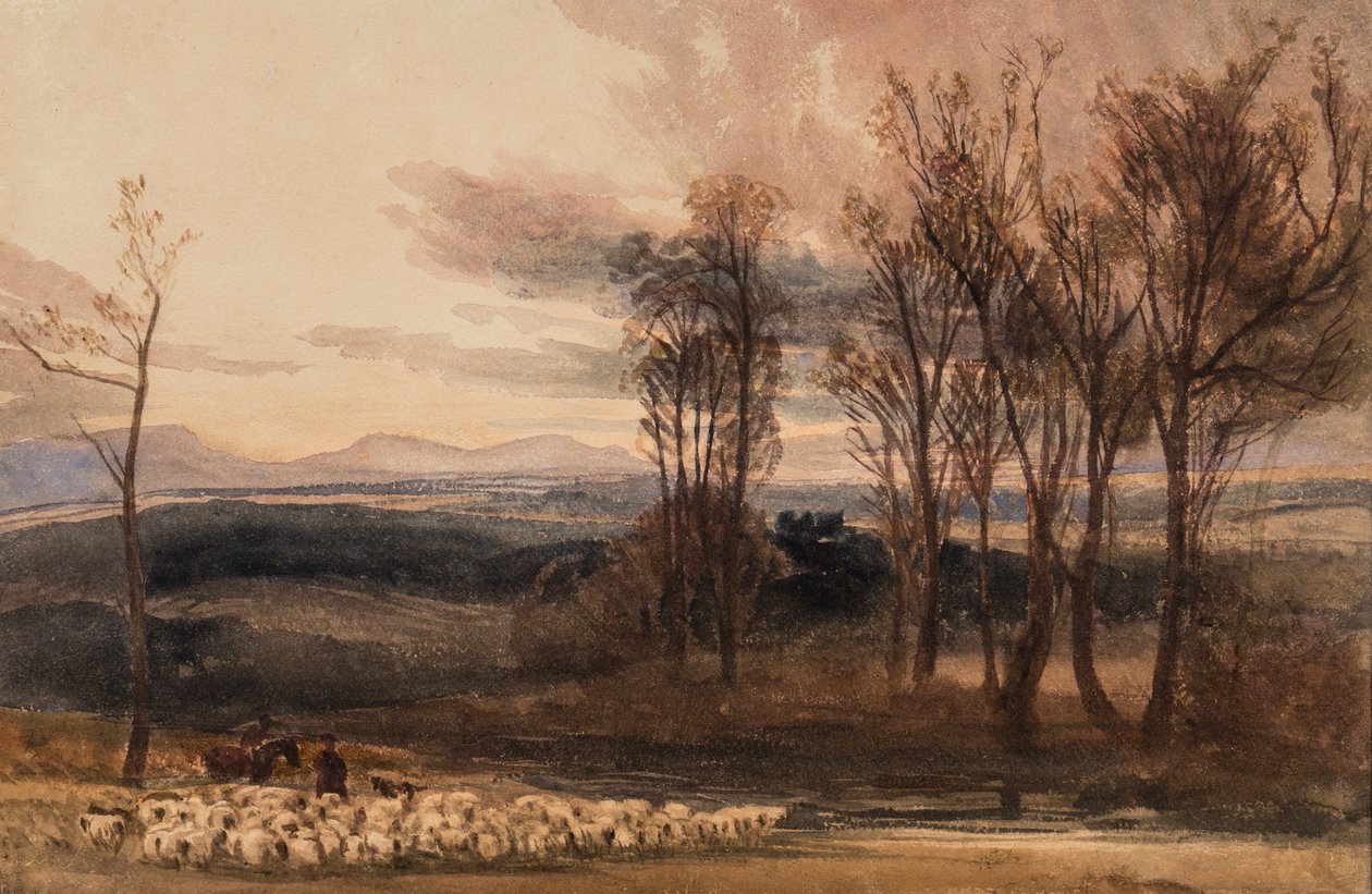 Winters Dusk, ca. 1830 (wc på papir) af Peter de Wint