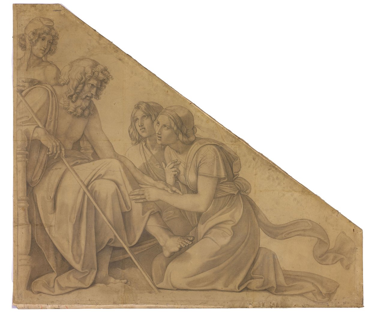 Eos und Thitonos vor Zeus. Karton zu den Deckenbildern der Münchner Glyptothek af Peter von Cornelius