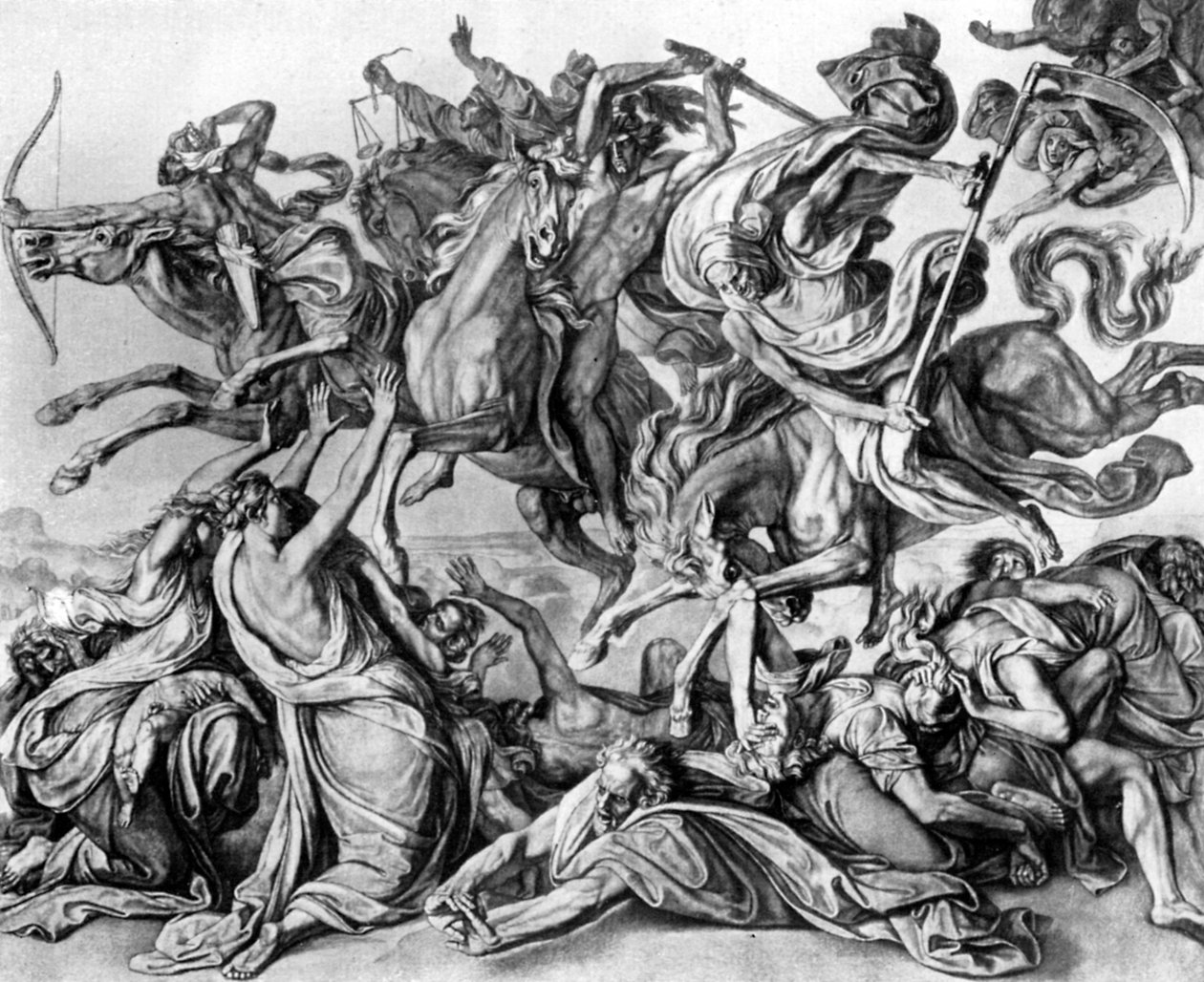 Apokalypsens fire ryttere, 1926. af Peter von Cornelius
