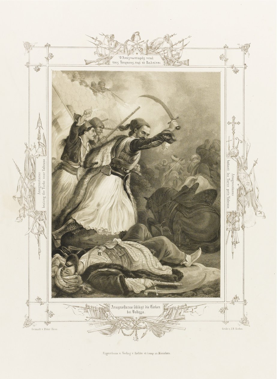 Christos Anagnostaras fra Album of Greek Heroism, ca 1835 af Peter von Hess