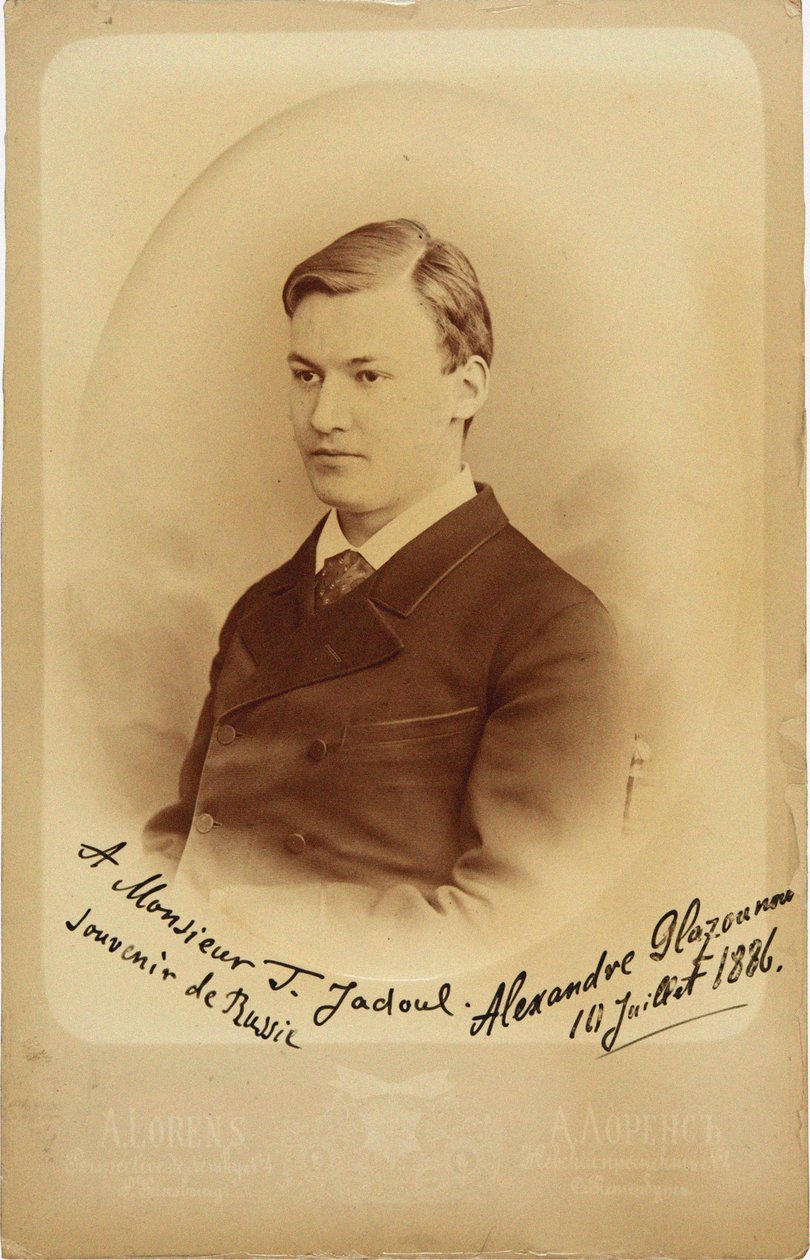 Portræt af komponisten Alexander Glazunov 1865-1936, 1886. af Petersburg . Photo studio Alfred Lorens