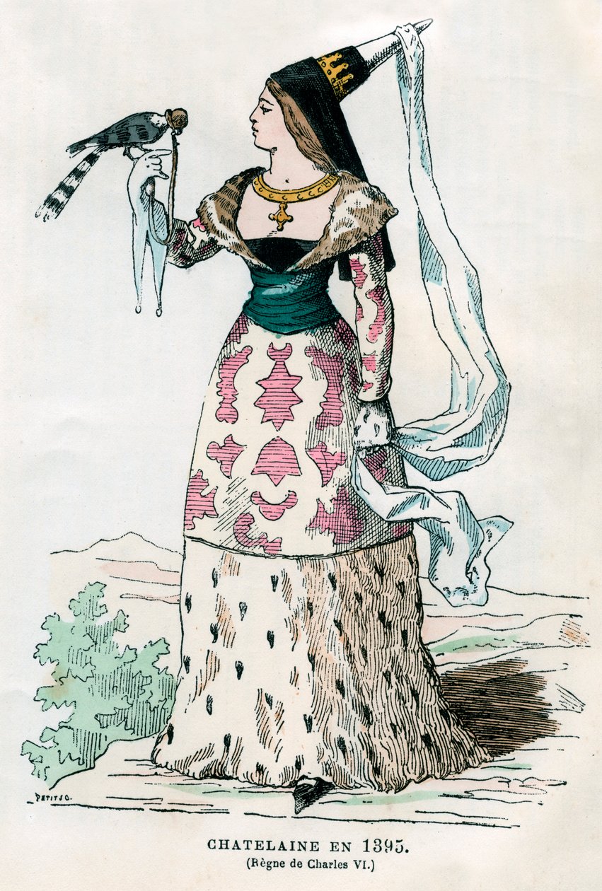 Dame på herregården på Charles VI af Frankrigs tid, 1395 1882-1884. af Petit