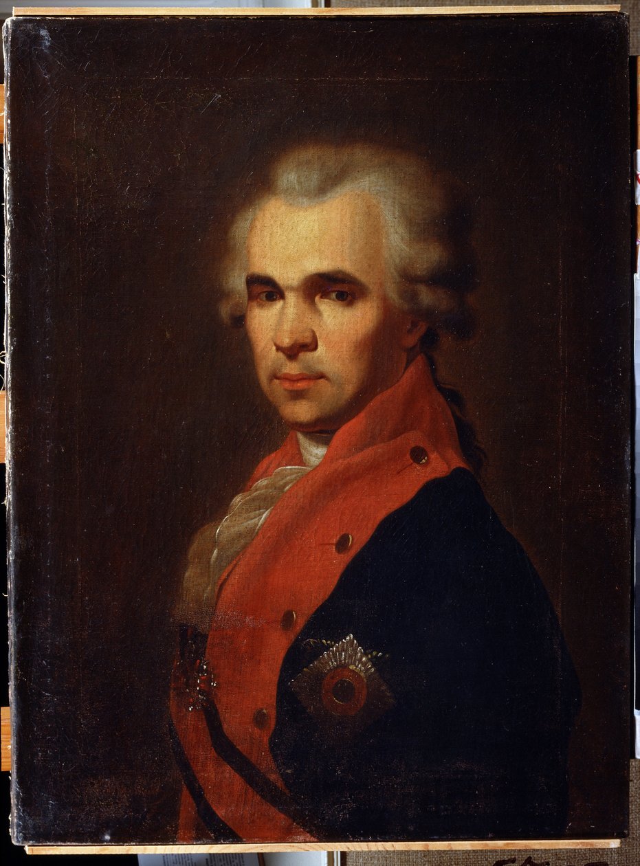 Portræt af udenrigsminister Vasily Popov. Maleri af Petro Semyonovich Drozhdin (1745-1805). Olie på lærred, 66 x 48 cm af Petr Semenovich Drozhdin