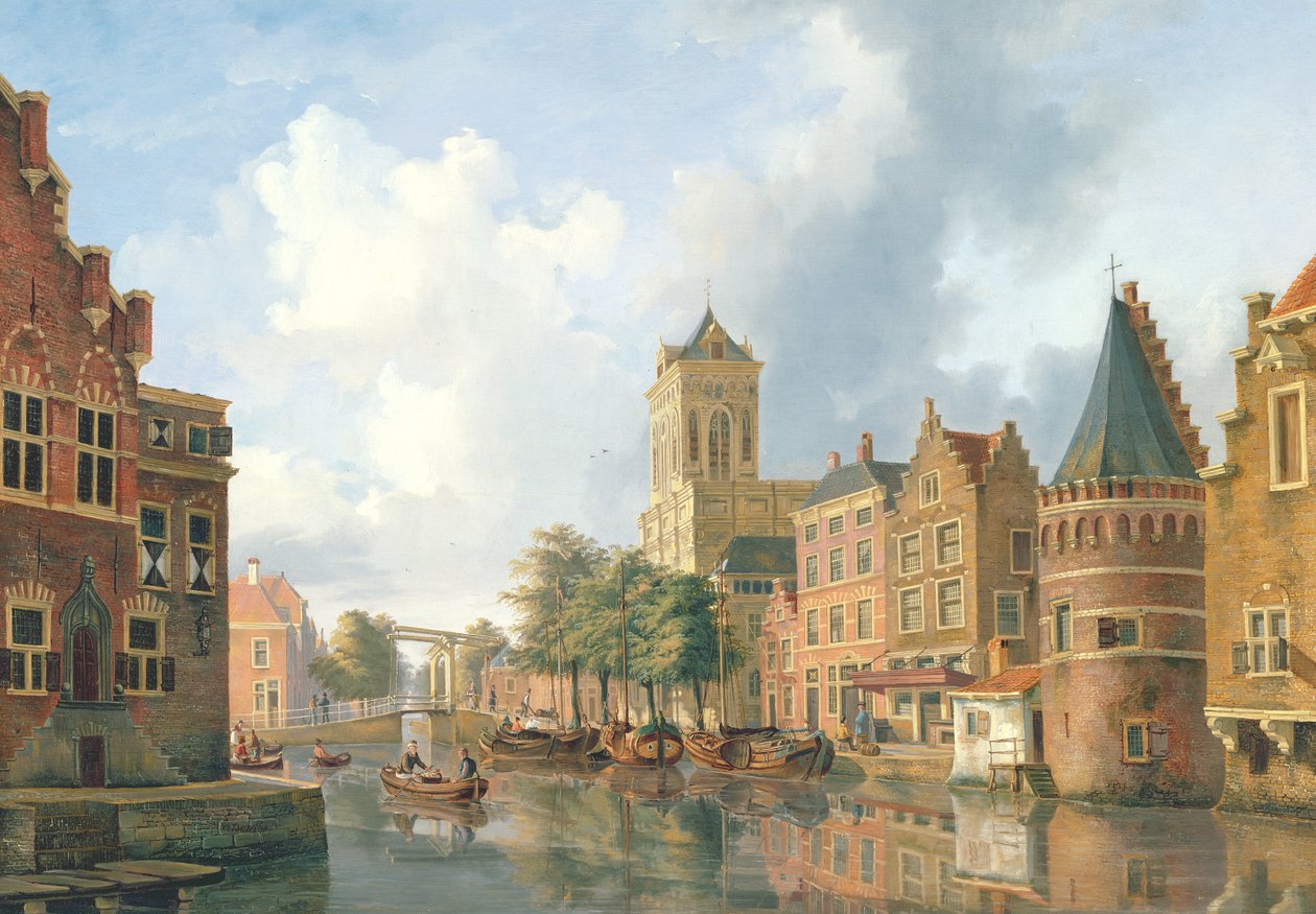 Amsterdam Street Scene af Petrus Beretta