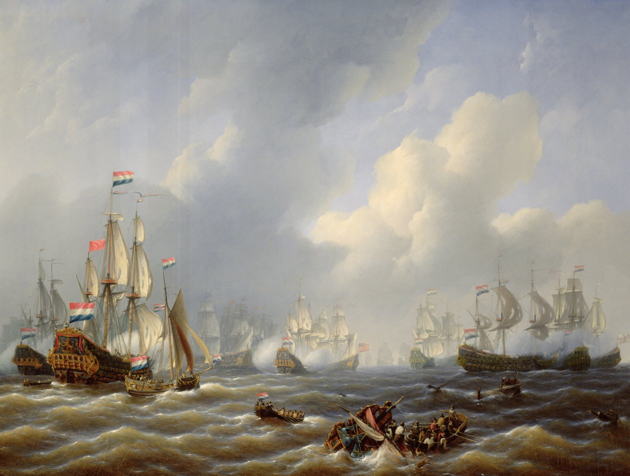 Slaget ved Camperdown den 11. oktober 1797 olie på lærred af Petrus Johann Schotel