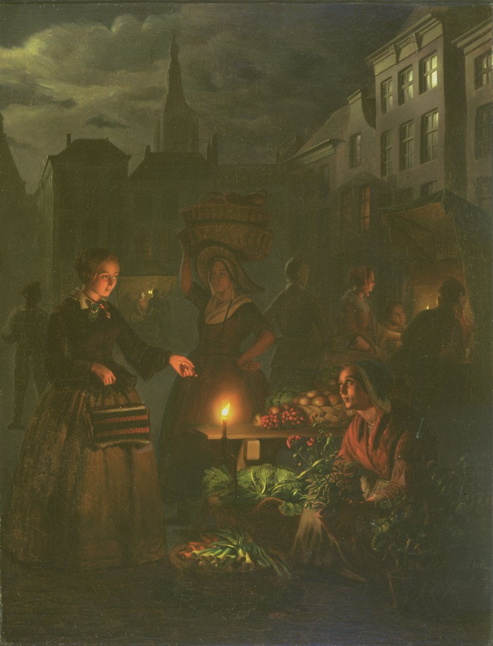 Grøntsagsboden af Petrus van Schendel