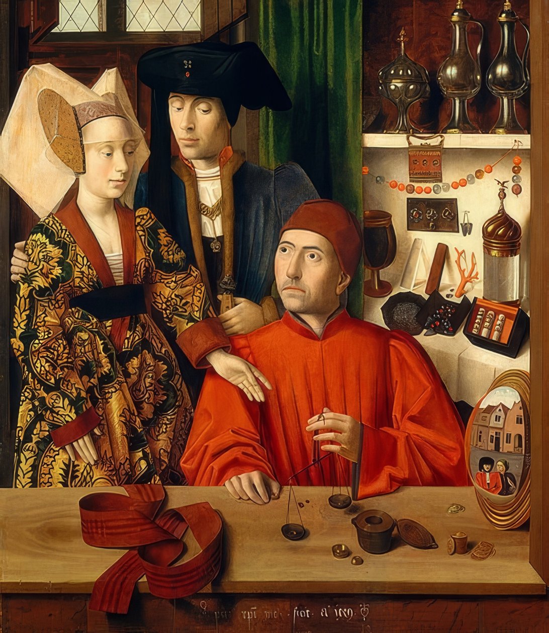 Guldsmed i sin butik. 1449 af Petrus Christus