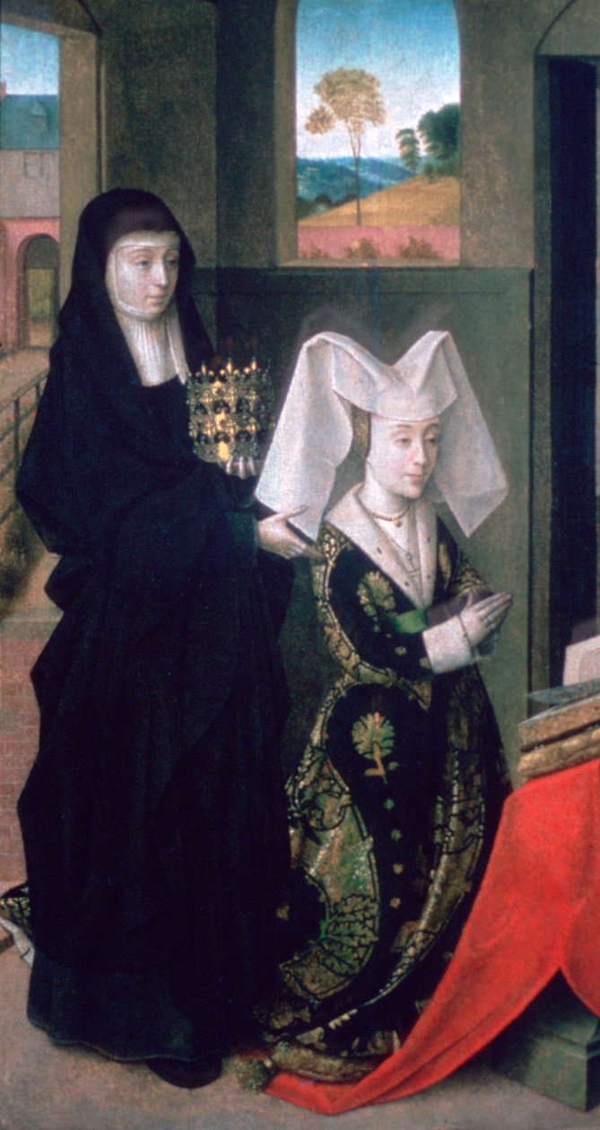 Isabel af Portugal med St Elizabeth, 1457-1460 af Petrus Christus