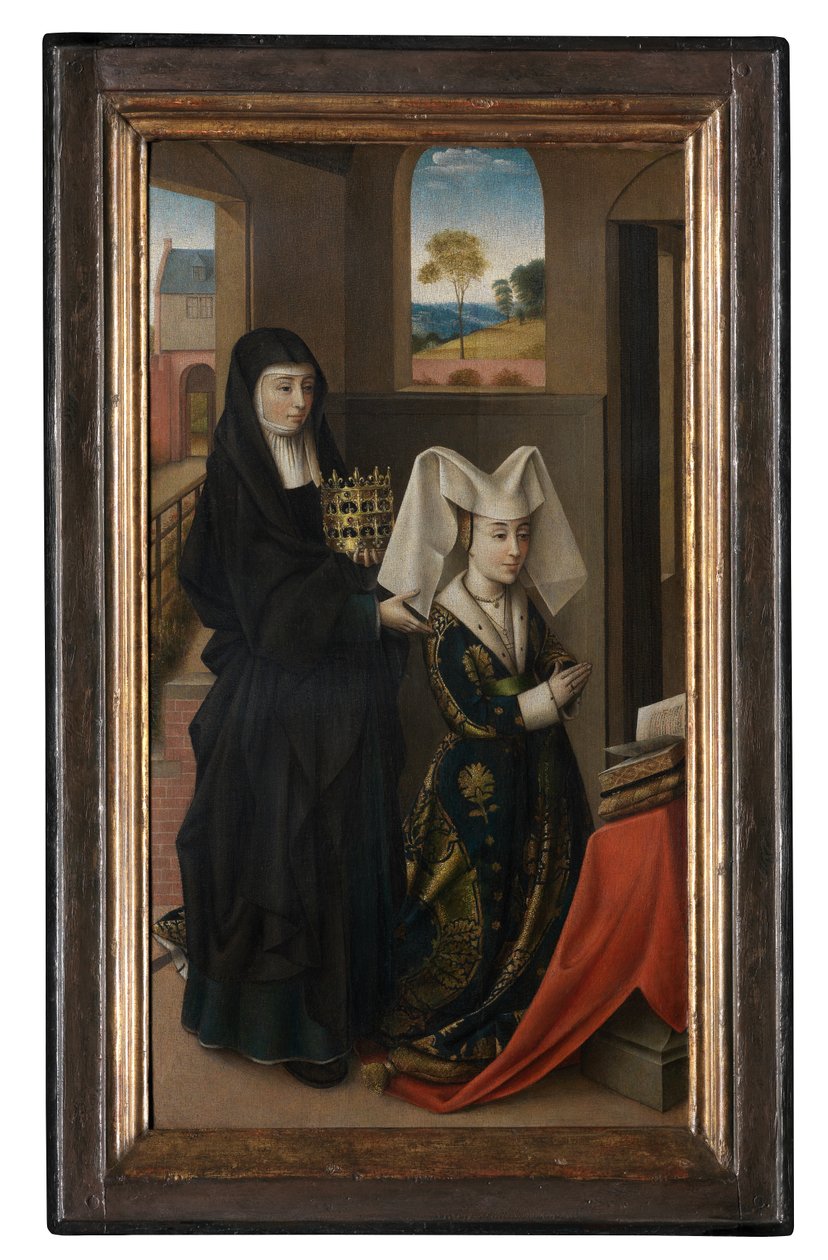 Isabella af Portugal og St. Elizabeth, ca. 1457-60 (olie på lærred) af Petrus Christus