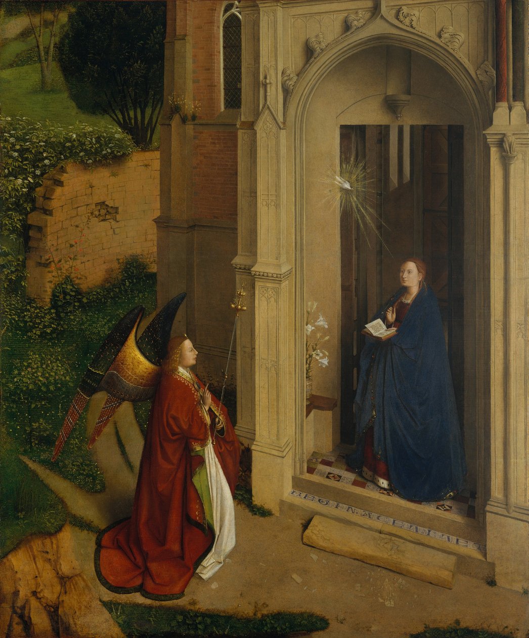 Bebudelsen, ca. 1450 (olie på træ) af Petrus Christus