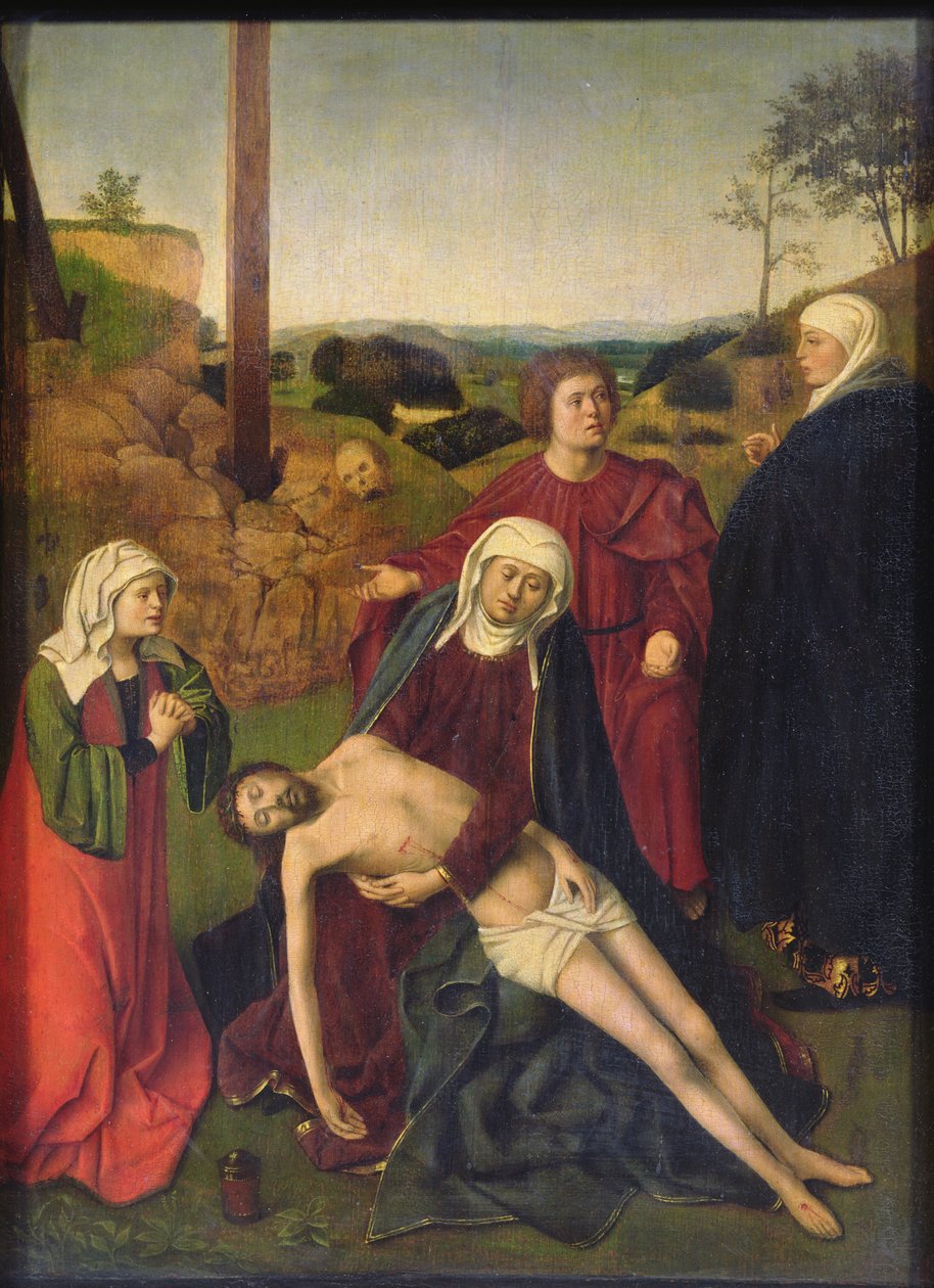 The Lamentation (olie på panel) af Petrus Christus