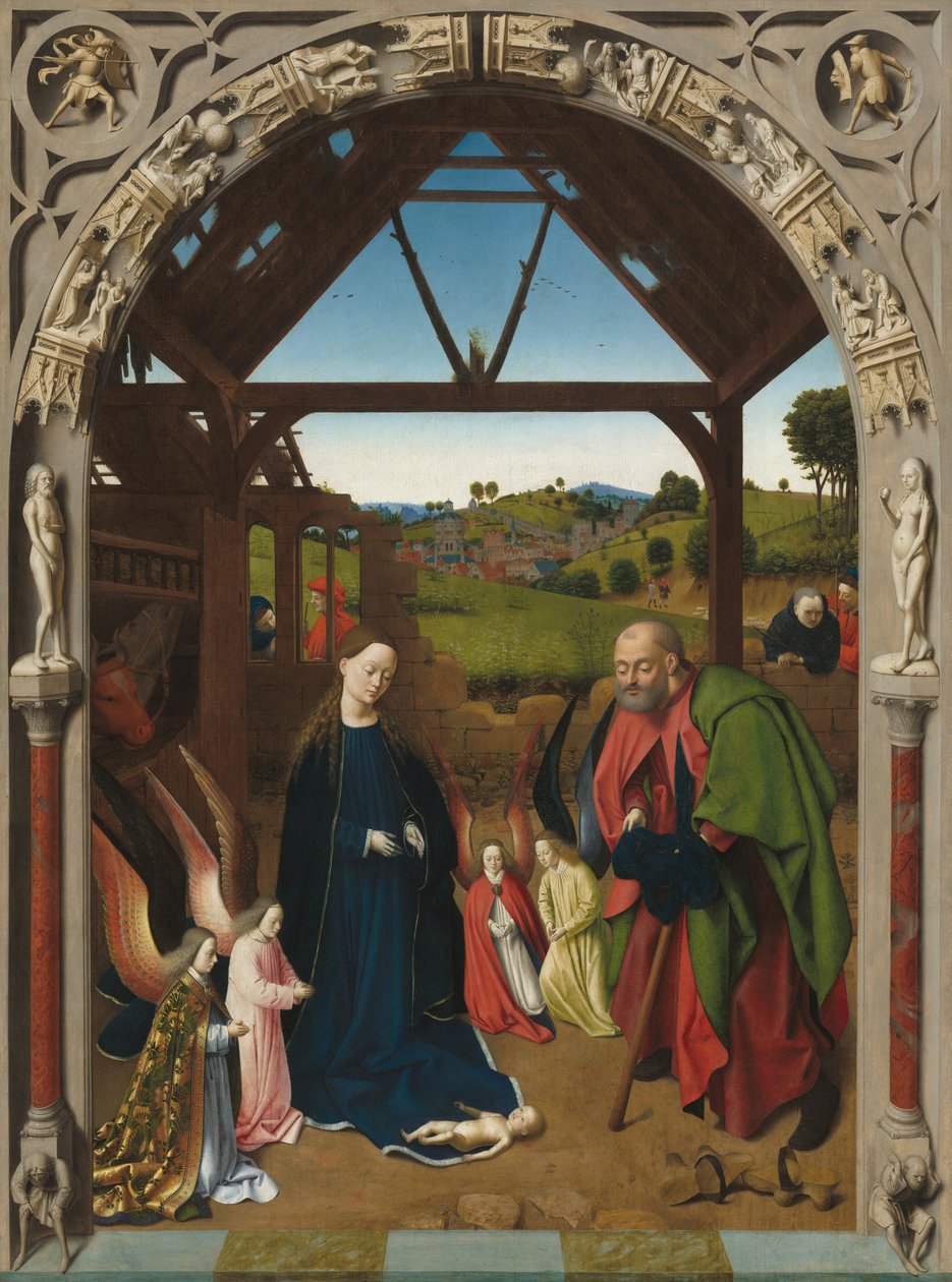 Fødselen, ca. 1450. af Petrus Christus