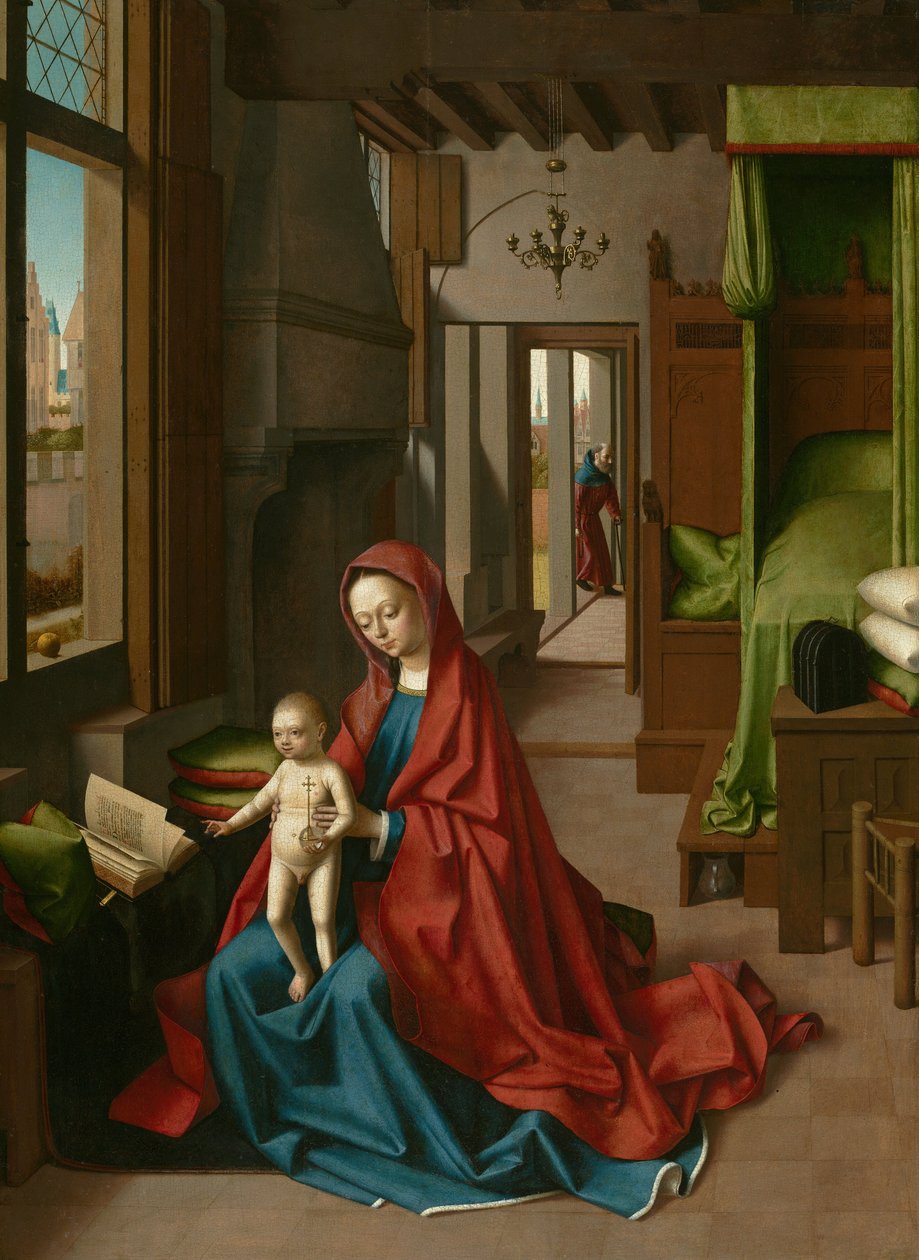 Jomfru og barn i et hjemligt interiør af Petrus Christus
