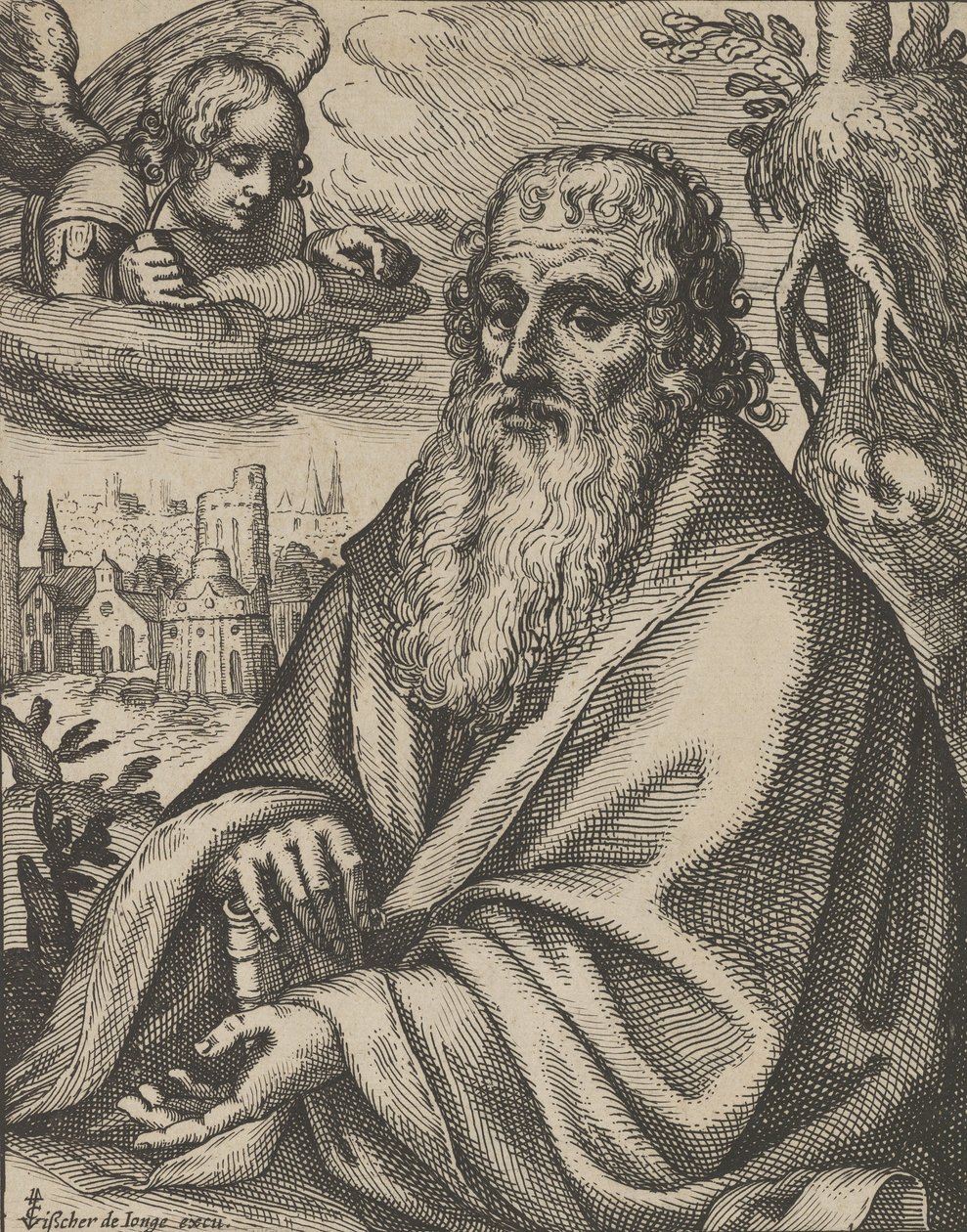 Matthæus, fra De fire evangelister, 1610-20. af Petrus Feddes