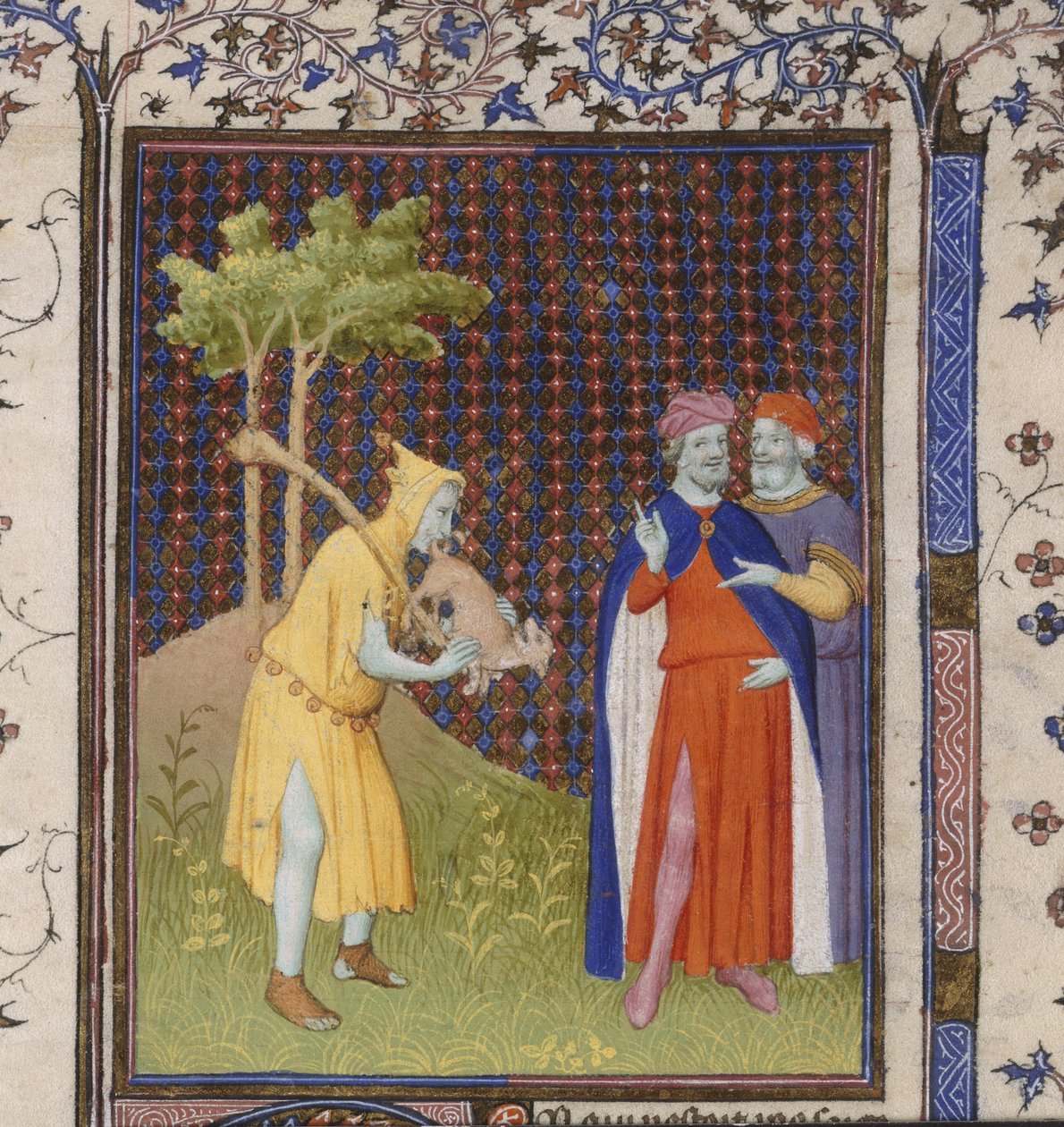 Royal 15 D.11 fol.262 Narse med et lille dyr, fra 