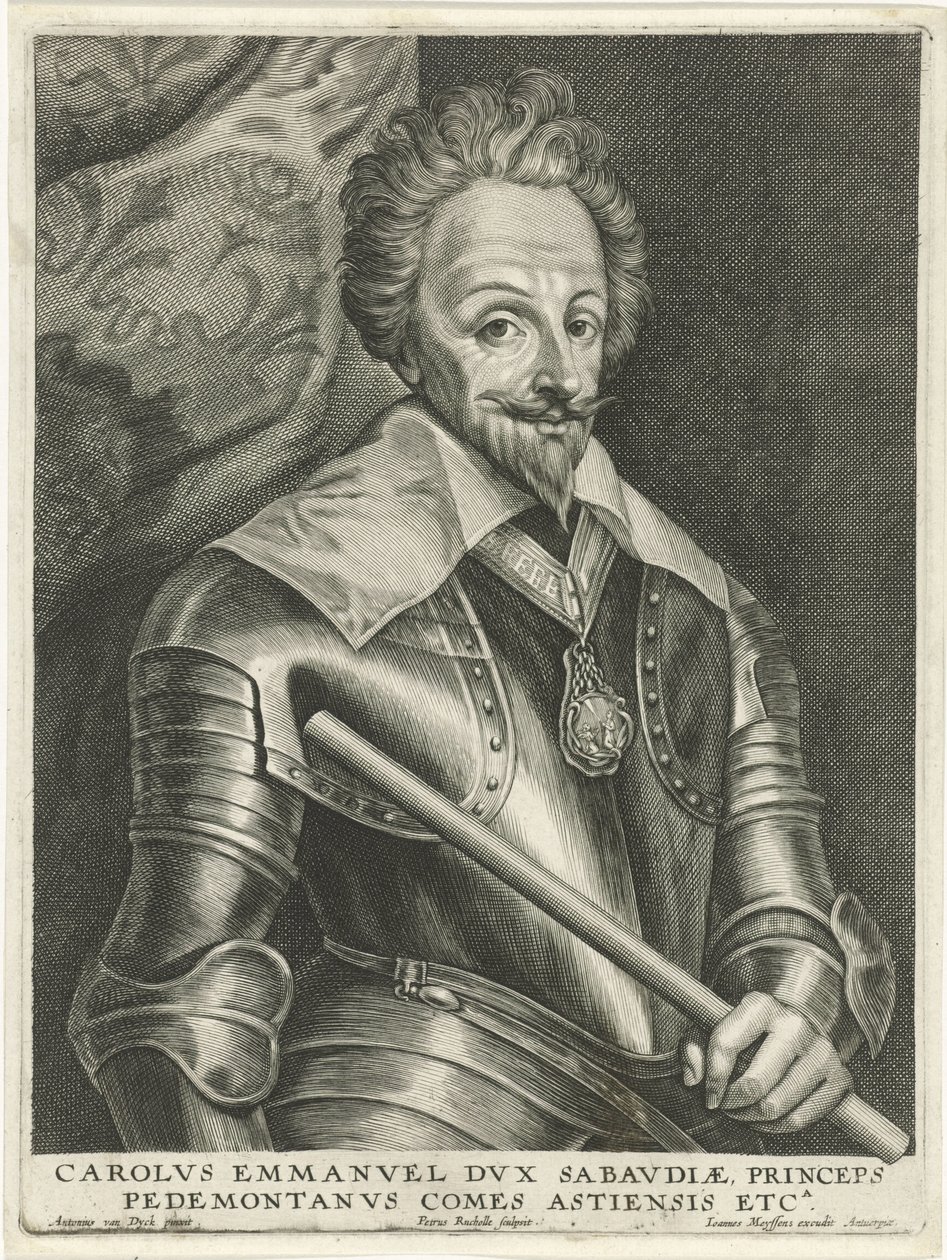 Der er et portræt af Karel Emanuel I af Petrus Rucholle