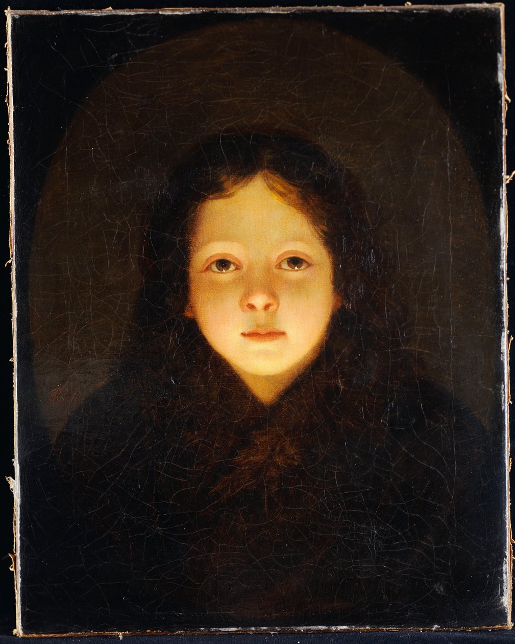 En pige, hoved og skuldre af Petrus van Schendel