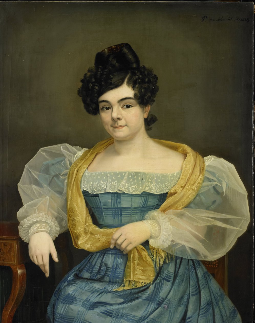 Portræt af Adriana Johanna van Wijck af Petrus van Schendel