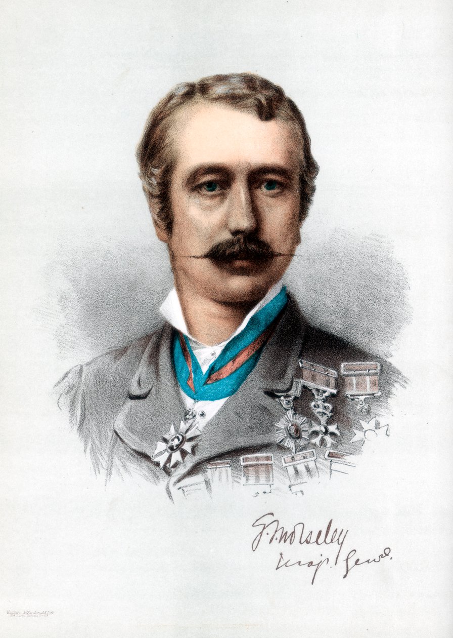Garnet Joseph Wolseley, 1. Viscount Wolseley, irskfødt britisk soldat, c1890. af Petter and Galpin Cassell