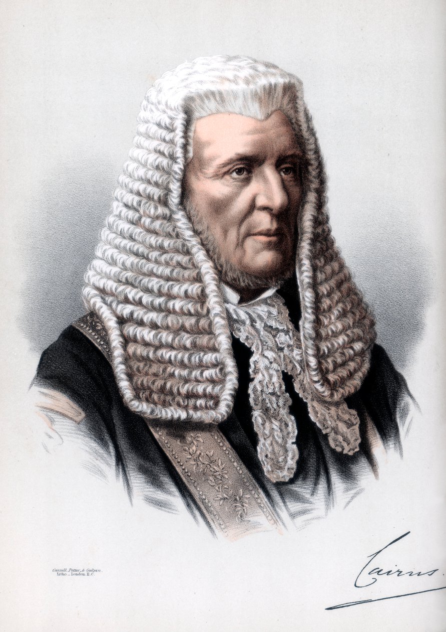 Hugh NcCalmont Cairns, 1st Earl Cairns, Lord Chancellor of Great Britain, c1890. af Petter and Galpin Cassell