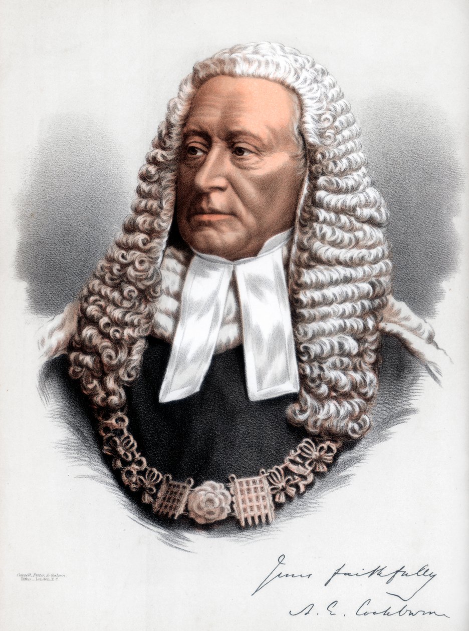 Sir Alexander James Edmund Cockburn, 12. Baronet, Lord Chief Justice of England, c1890. af Petter and Galpin Cassell