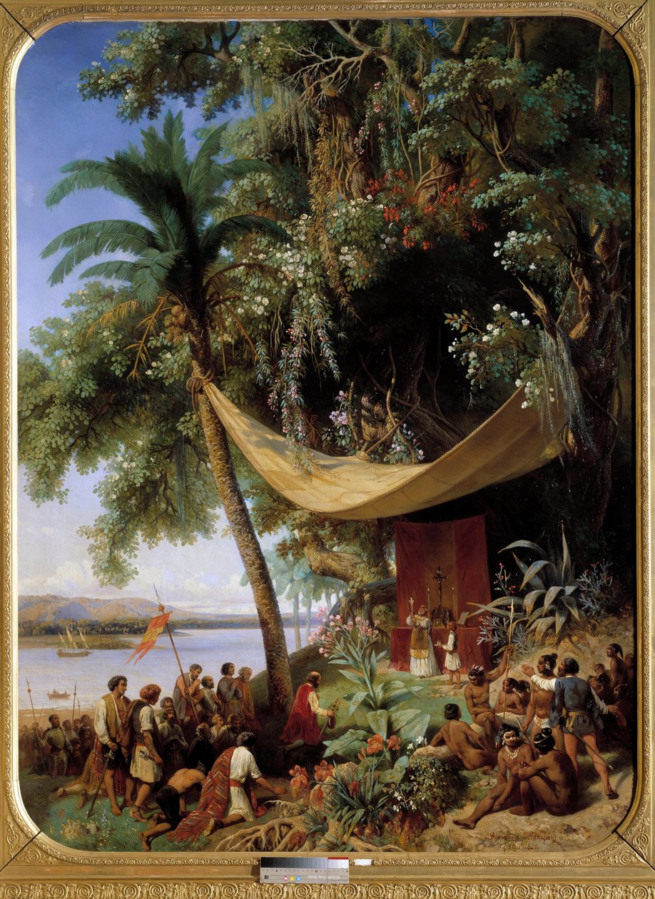 Den første messe i Amerika (1400-tallet) Messe i Cuba i 1494 Columbus 2. rejse til Havana. Maleri af Blanchard Pharamond (1805-1873) af Pharamond Blanchard