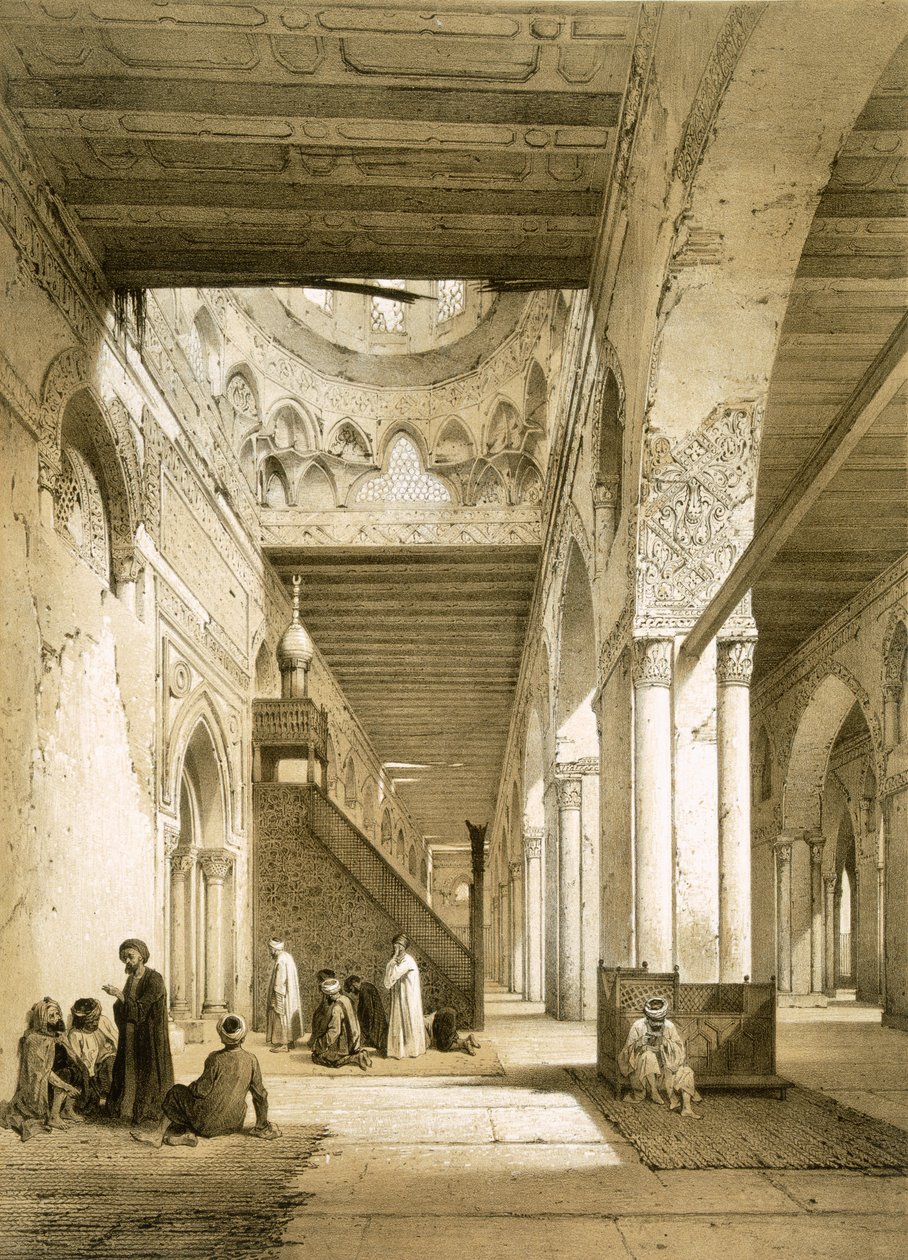 Det indre af Maqsurah i det 9. århundredes moske i Ahmad Ibn-Tulun, Kairo af Philibert Joseph Girault de Prangey