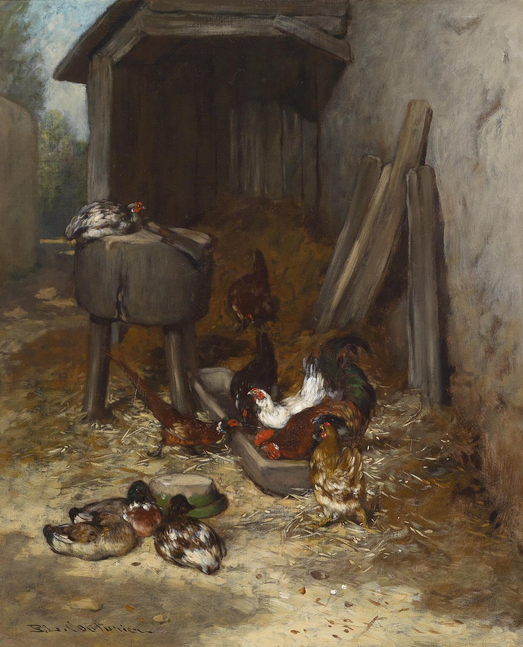 Kyllinger i stalden af Philibert Leon Couturier