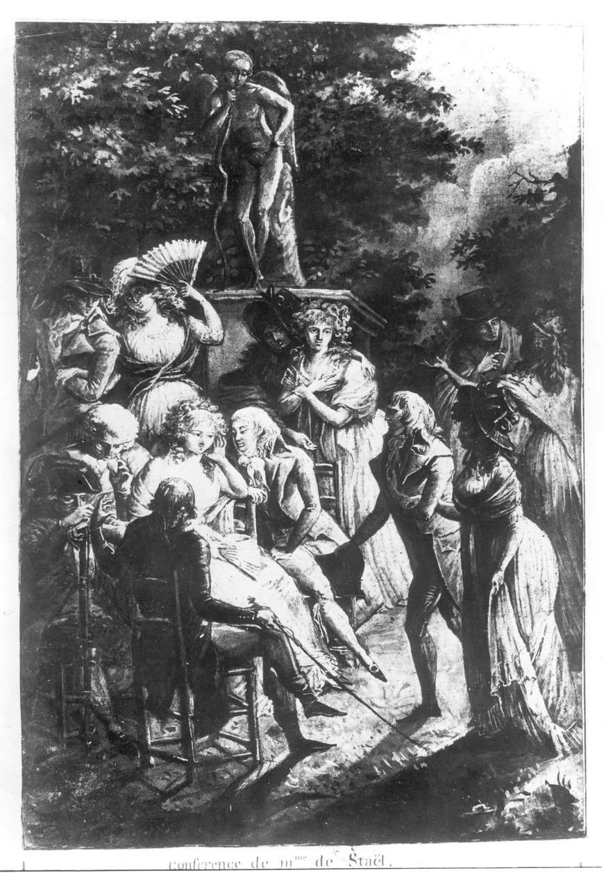 Møde med Madame de Stael (1766-1817) af Philibert Louis Debucourt