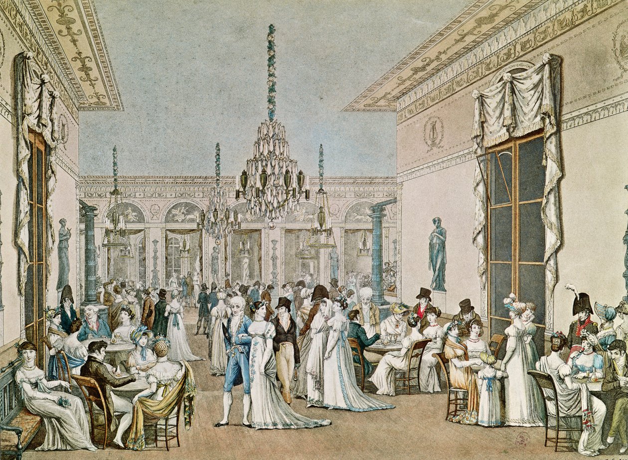 Cafe Frascati i 1807 (se også 177420) af Philibert Louis Debucourt