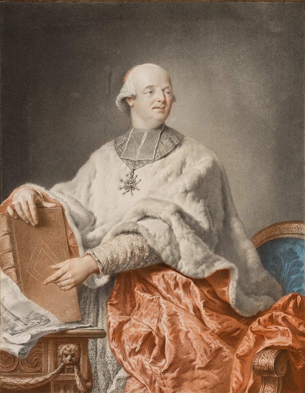 Kardinal de Rohan, 1783 (grafit og blyant på papir) af Philibert Louis Debucourt