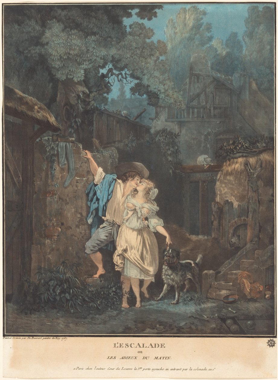 Stormen eller morgenafskederne af Philibert-Louis Debucourt