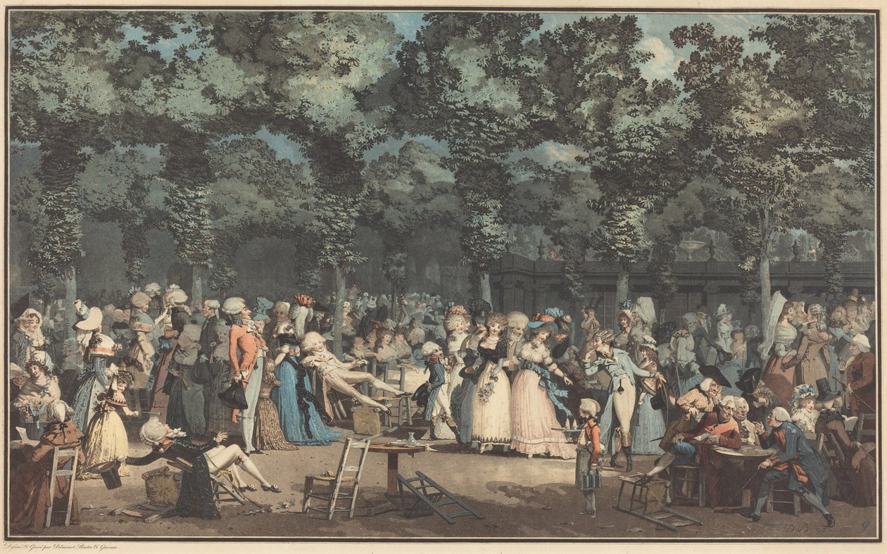 Den offentlige promenade af Philibert-Louis Debucourt