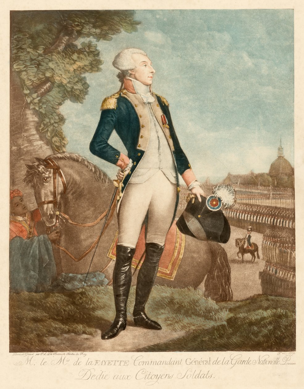 Markis de Lafayette af Philibert-Louis Debucourt