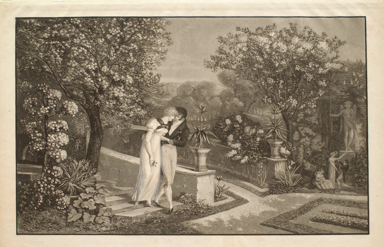 Forår, eller De elskende af Philibert-Louis Debucourt