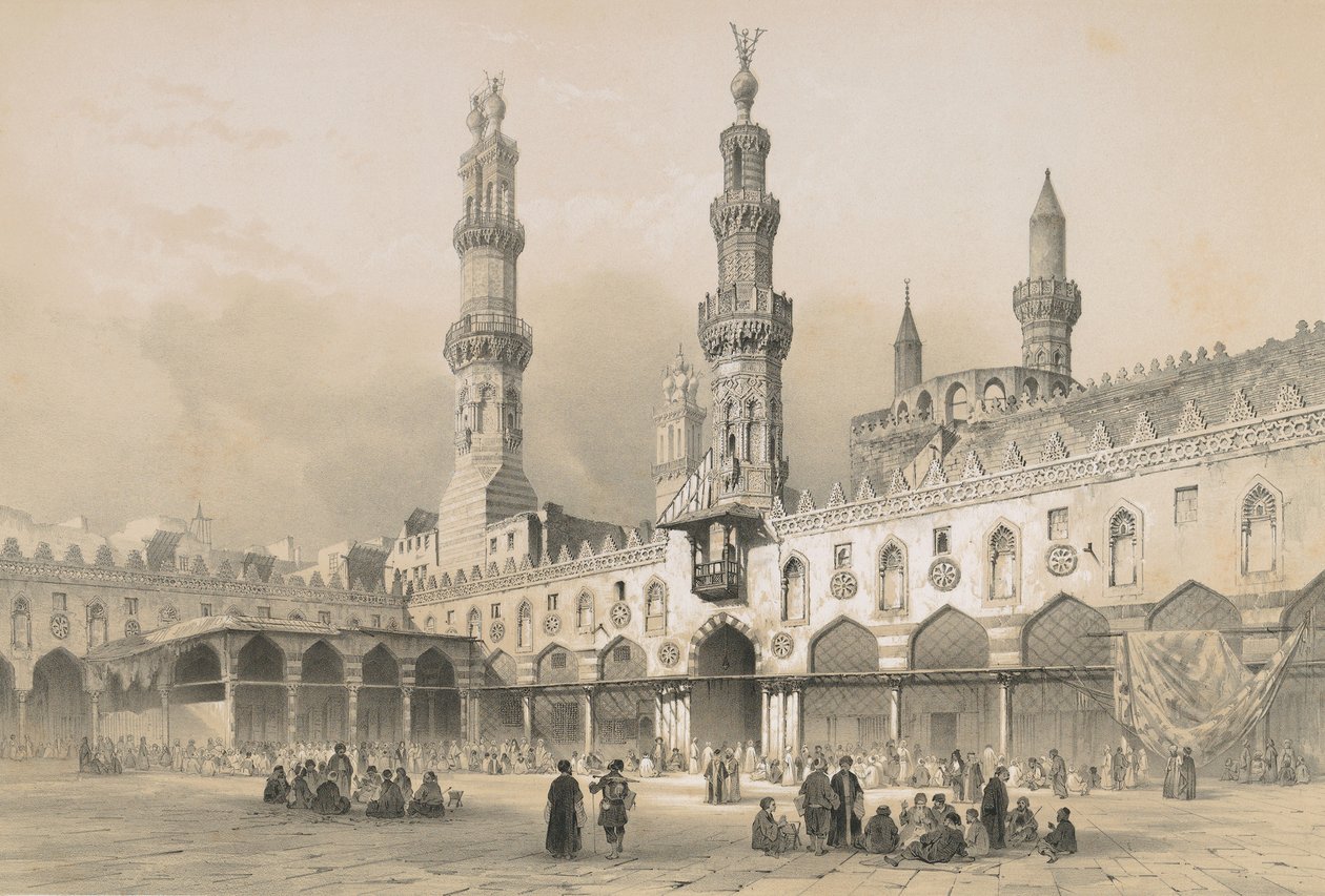 Gårdspladsen i Al Ahzar-moskéen af Philibert Joseph Girault de Prangey