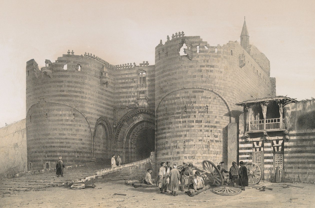 Porten til Saladins citadel af Philibert Joseph Girault de Prangey