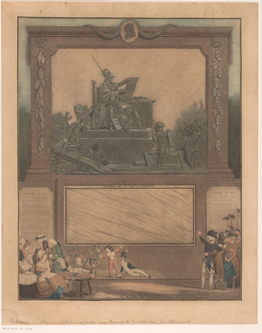 Allegory op de Franse Grondwet van 1791 National almanak dedikeret til venner af forfatningen af Philibert Louis Debucourt