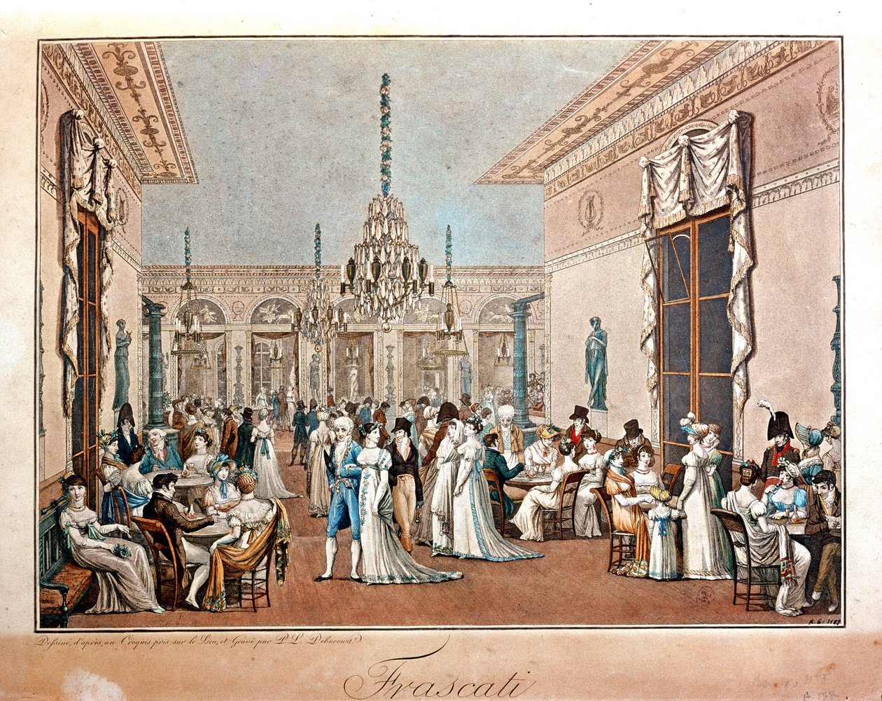 Cafe Frascati af Debucourt, begyndelsen af det 19. århundrede. af Philibert Louis Debucourt