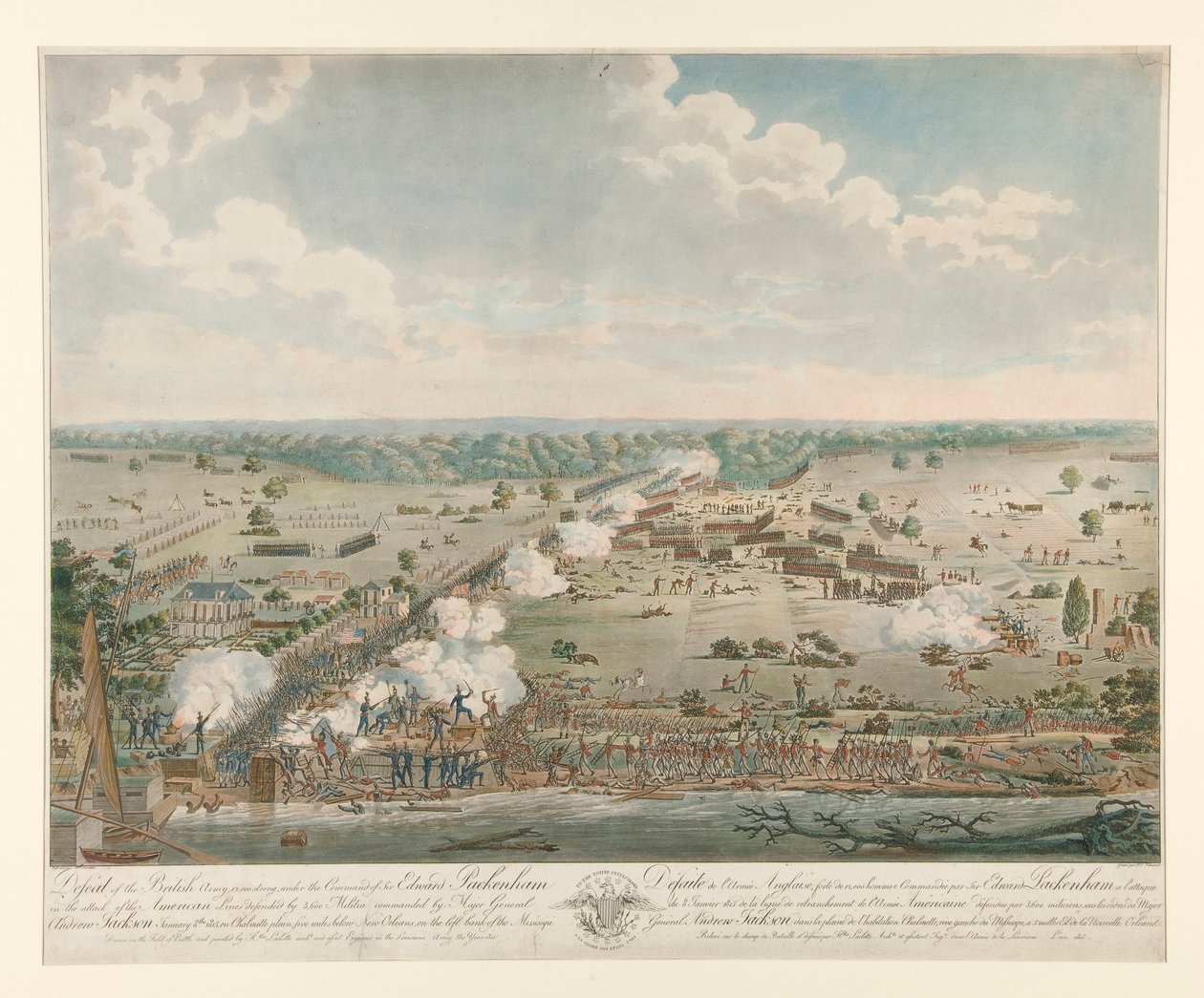 Nederlag af den britiske hær (Slaget ved New Orleans) af Philibert Louis Debucourt