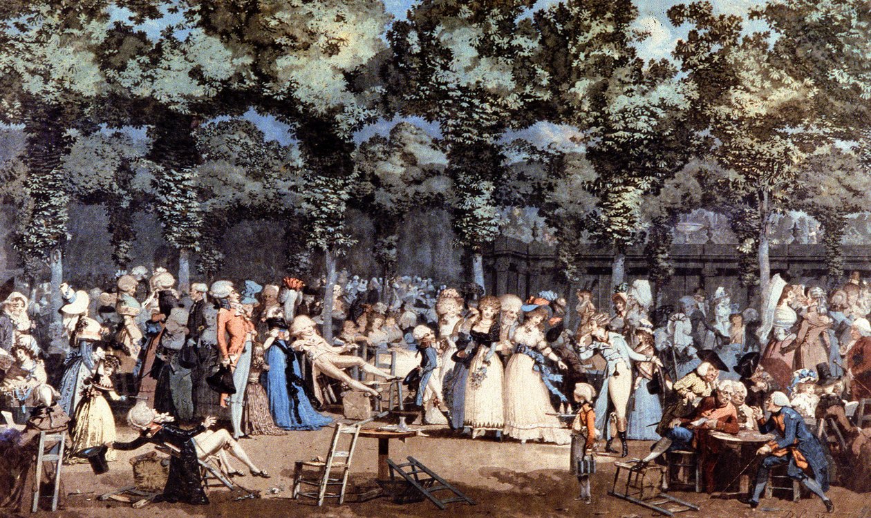 Fest på Palais Royal, Paris af Philibert Louis Debucourt