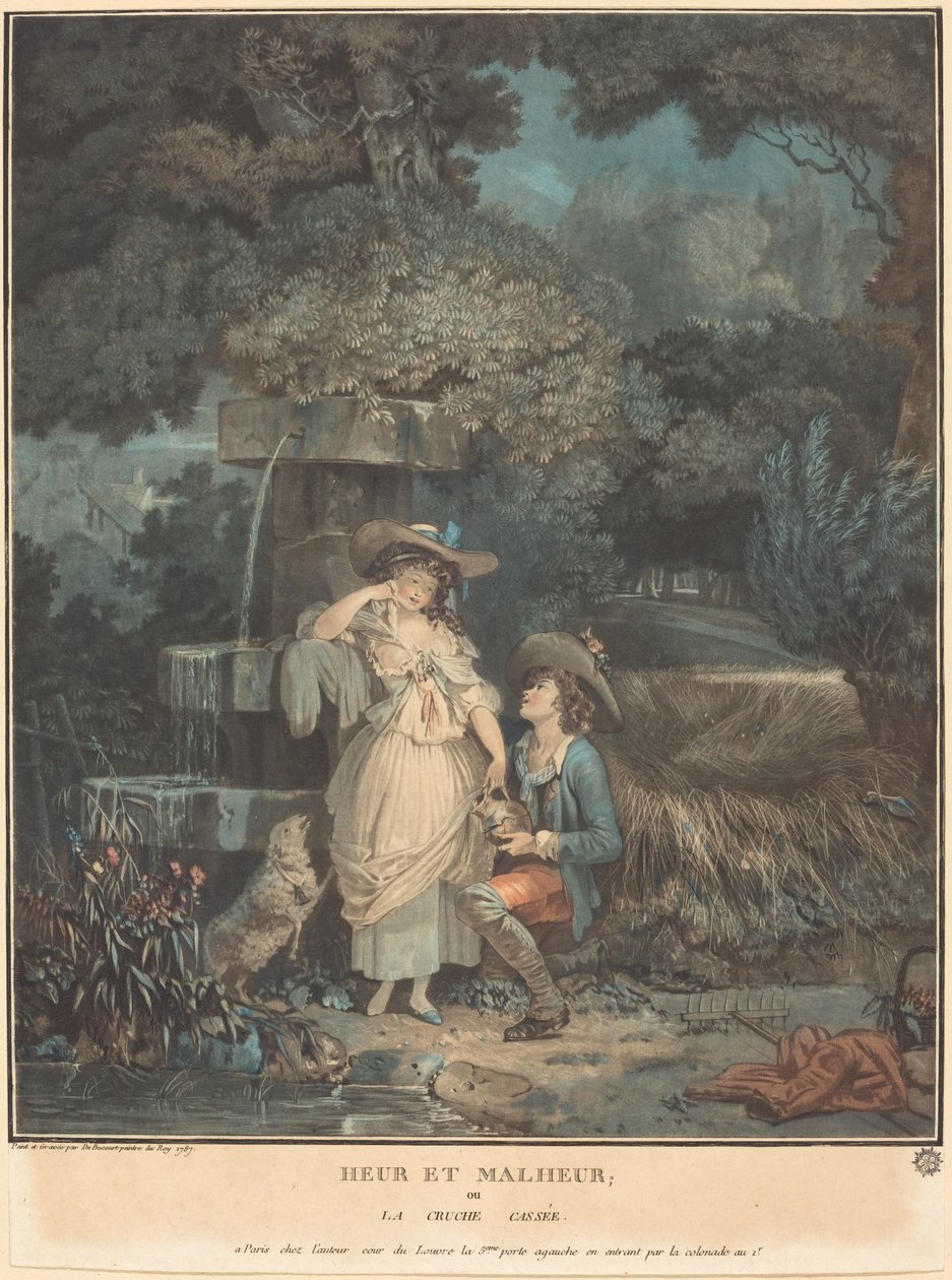 Heur et Malheur, eller den ødelagte kande af Philibert Louis Debucourt