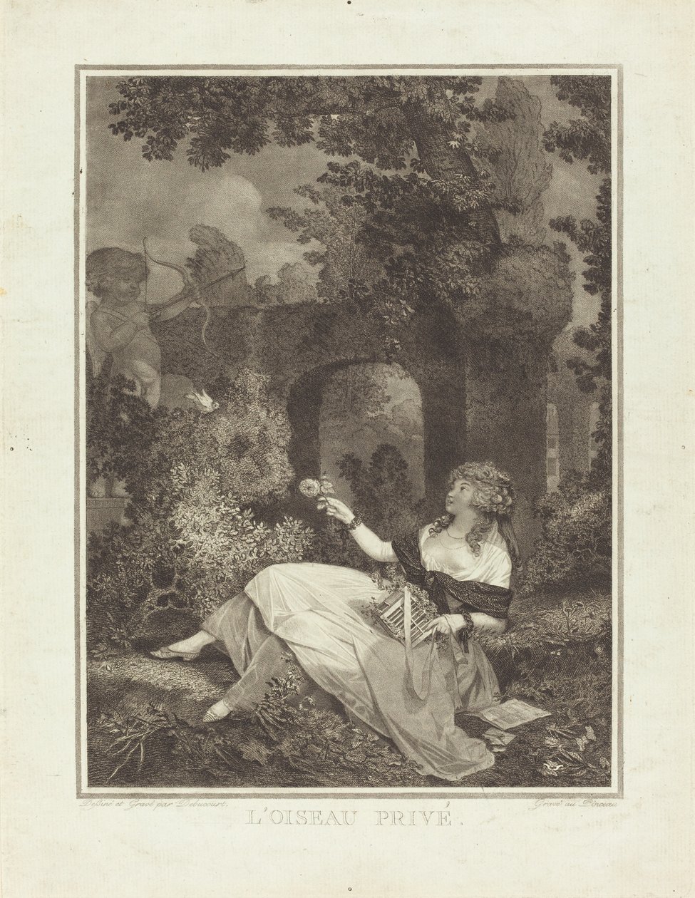 Den private fugl af Philibert Louis Debucourt