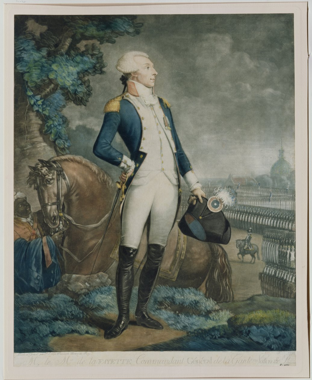 Portræt af Marquis de La Fayette (1757-1834) chef for Nationalgarden, 1790 af Philibert Louis Debucourt