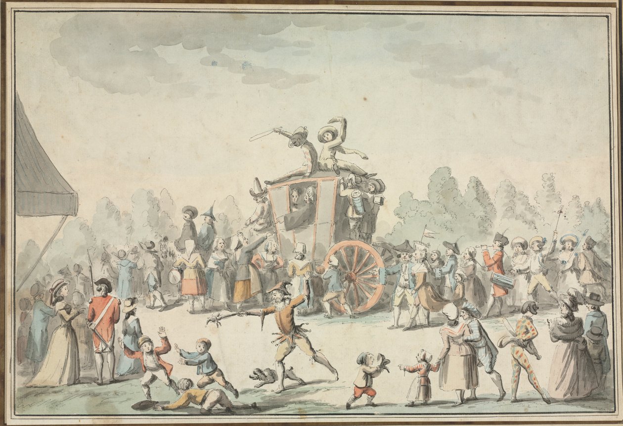 Karneval scene. af Philibert Louis Debucourt