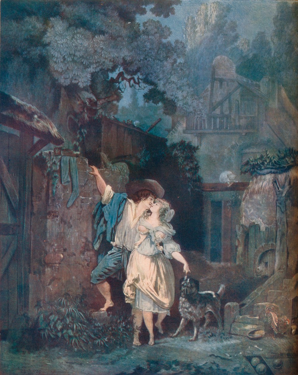 The Ascent, eller The Morning Farewell Lescalade, ou les adieux du matin, 1787 af Philibert Louis Debucourt