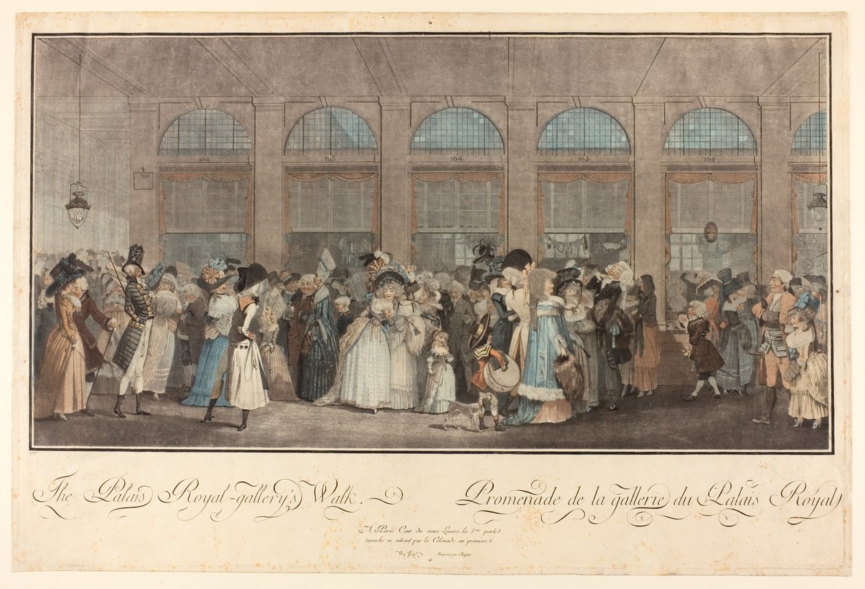 Palais Royal-galleriets gang af Philibert Louis Debucourt